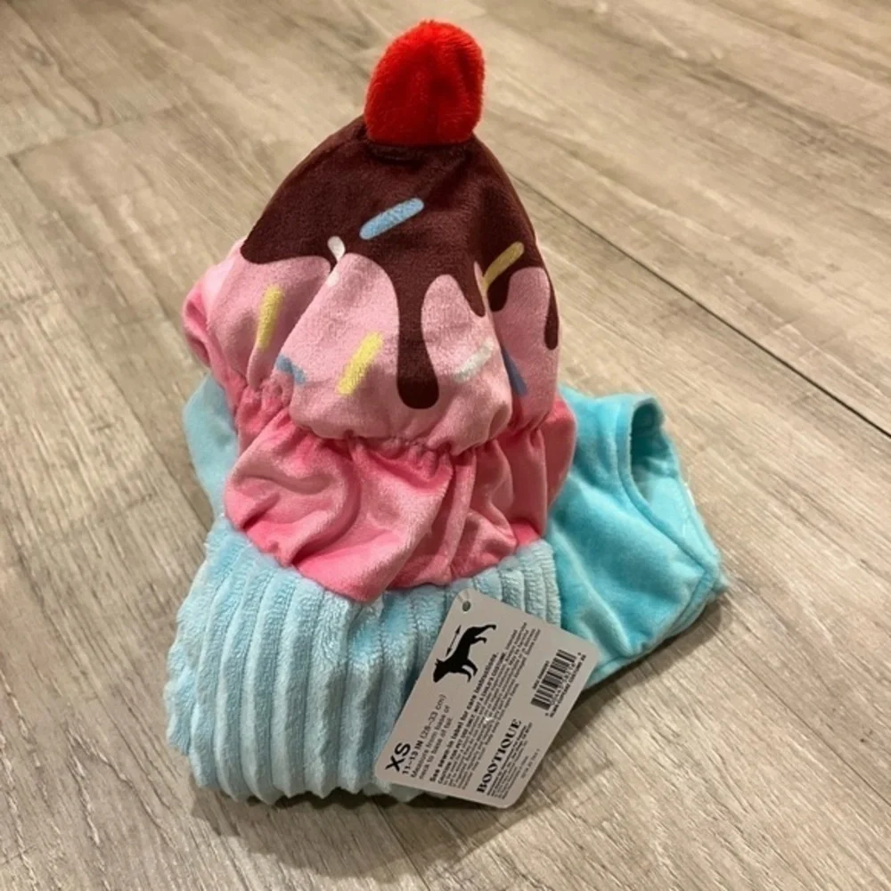 NWT Bootique Pet Costume Drizzled Delight Extra Small Ice Cream Sundae XS